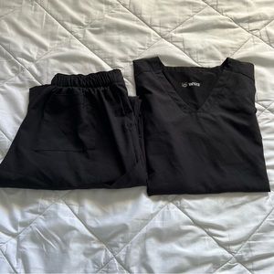 Black Top & Bottom Scrub Set
